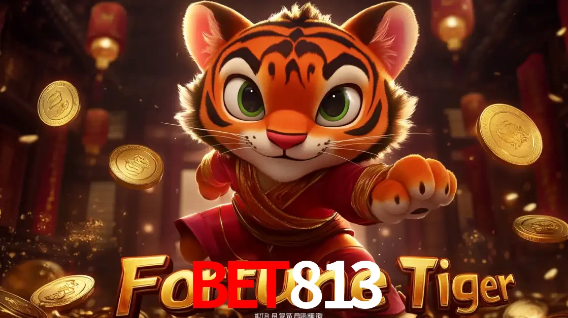 O carismático mascote do jogo de slot Fortune Tiger, um tigre fofo em pose de artes marciais, pronto para trazer sorte e multiplicadores de ganhos no cassino online BET813.