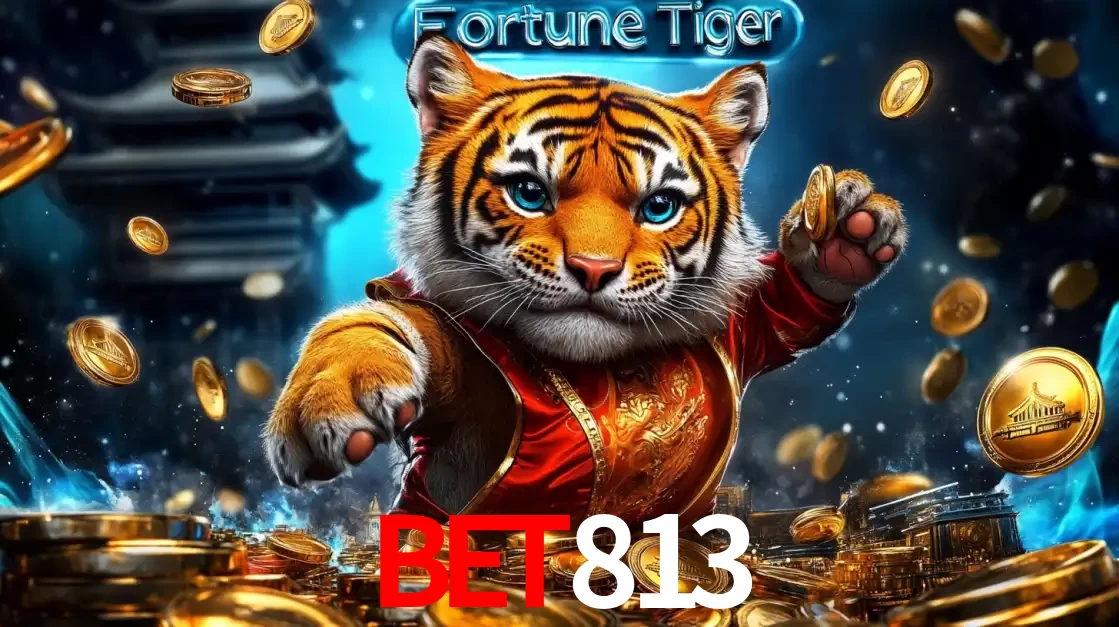 Imagem promocional do jogo de slot Fortune Tiger, com um tigre majestoso em traje tradicional cercado por uma fortuna em moedas de ouro, disponível agora no cassino BET813.